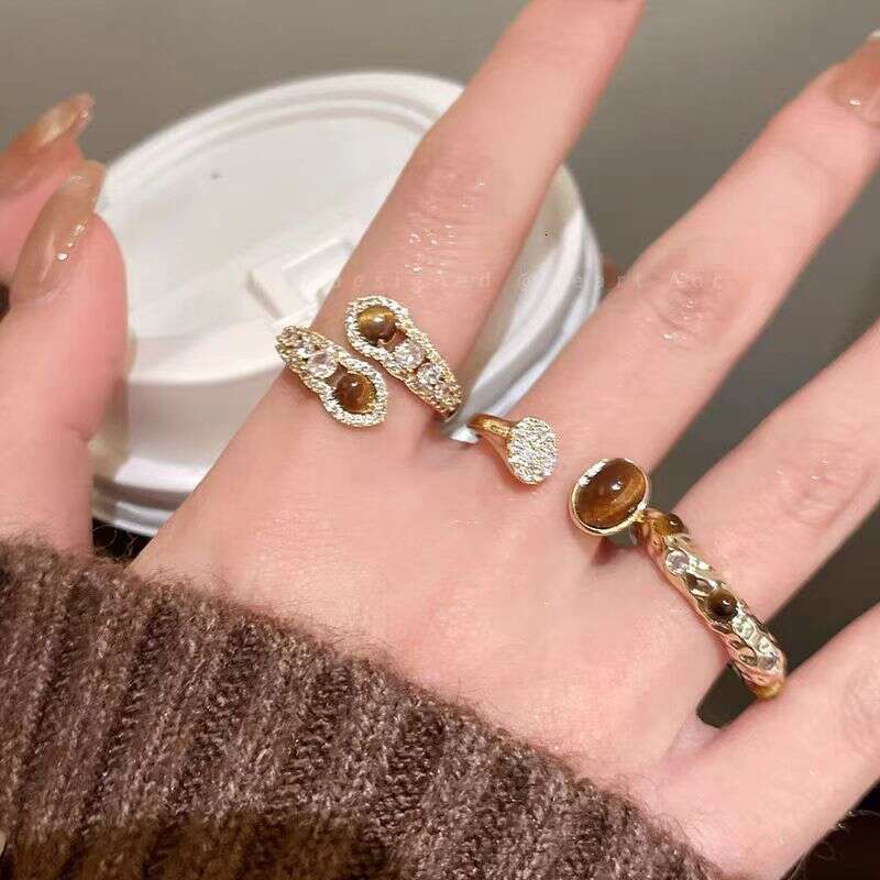 3 Pezzi Anello Moda Per Donna Milad A Forma Di Serpente Occhio Di Tigre Pietra …