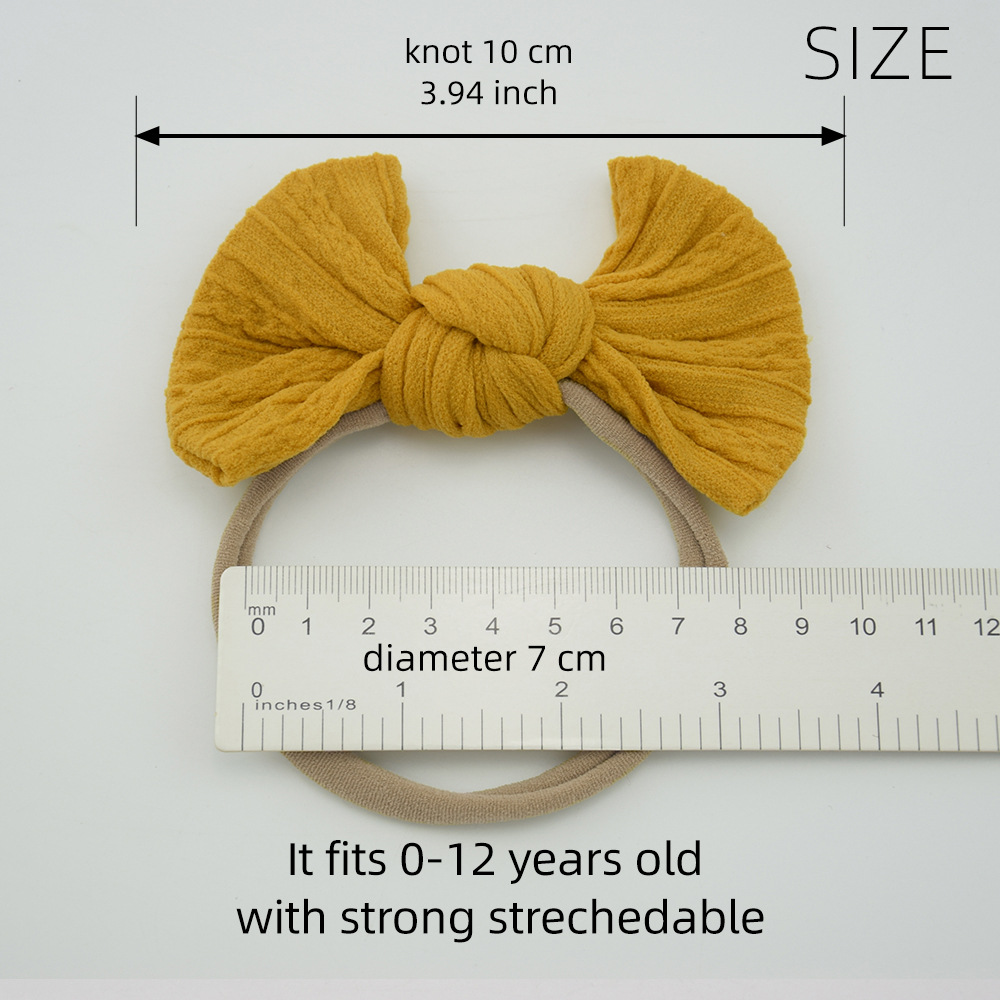 Hair Bows Nylon Soft Elastic Headbands For Baby Girls Children Newborn Kids Fabric Headbands Cute Hair Band Knot Tie Accessories Headwear 10PCS