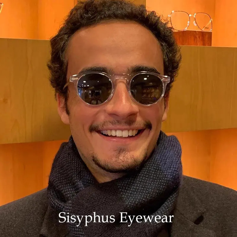 2025 sunglasses men polarized anti-ultraviolet round transparent frame sunglasse retro color-changing glasses prescriptio 251230