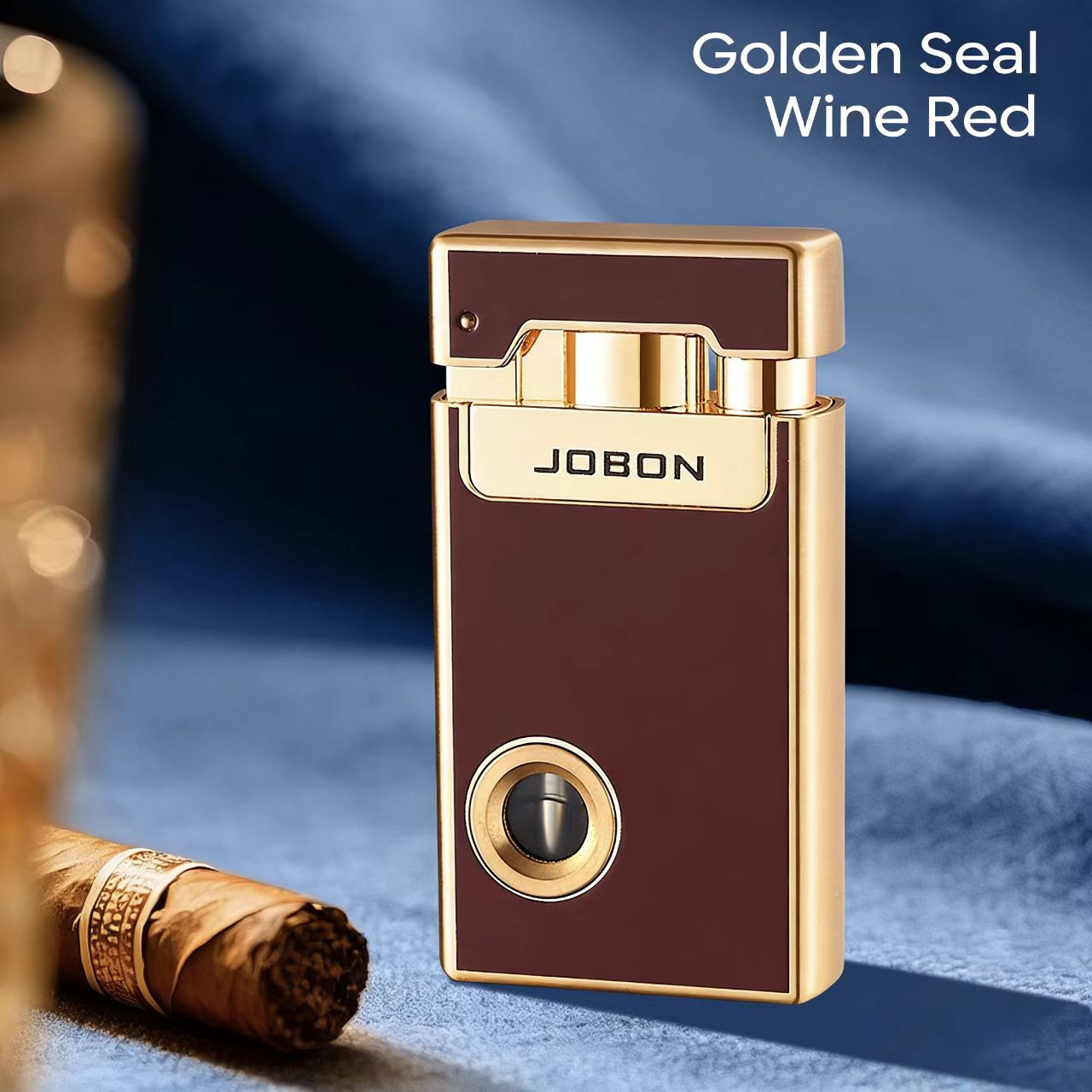 JOBON Dual-Flame Lighter: Transparent Visible Gas Tank, Jet & Soft Flame Switchable, Refillable, Windproof, Cigarette Lighter W260202
