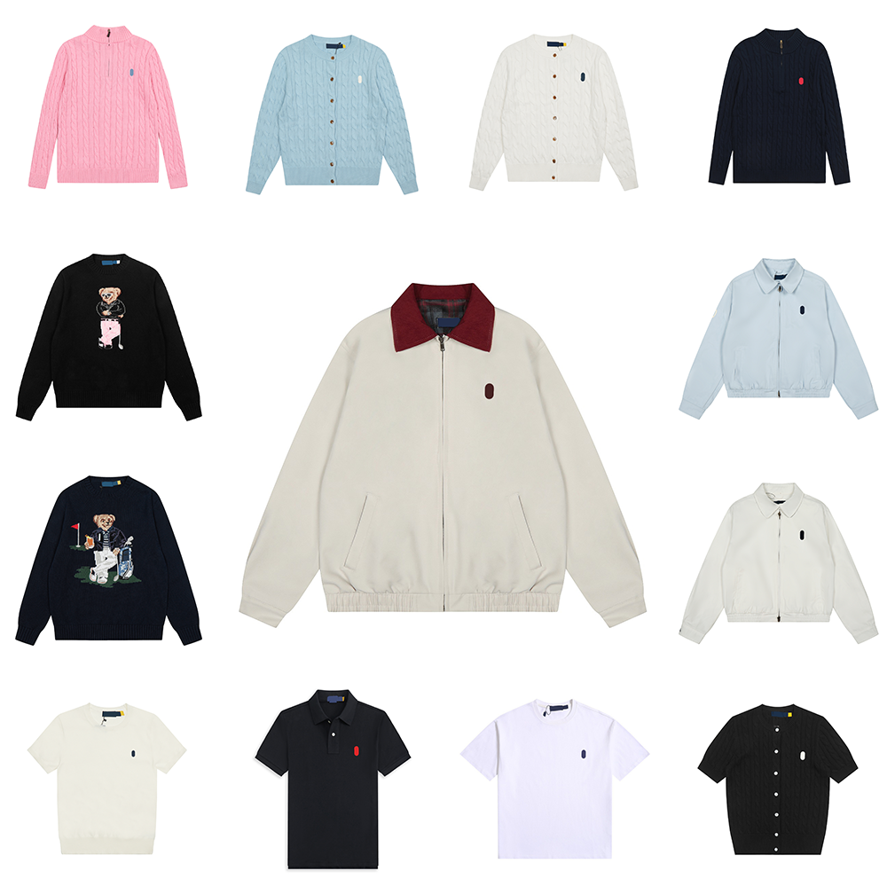 RL-Inspired Men's Stand Collar Sweater Autumn Winter Pony Embroidery Fried Dough Twists Knit Casual Cotton Thickened Warm Pullover12