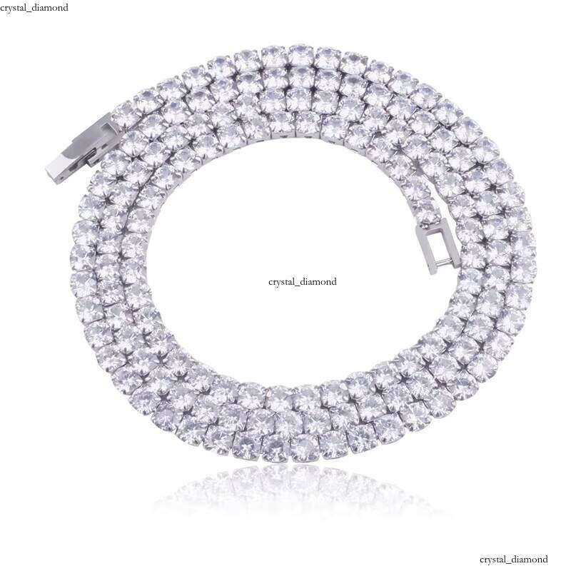 Hip Hop Men's and Women's Titanium VVS Moissanite Bracelet Necklace Sterling Silver Tennis Chain