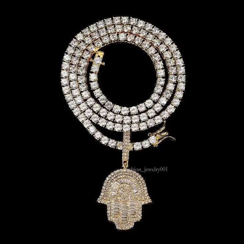 Hip-hop Mossanite Sier Necklace Plated Moissanite Cuban Link Fine Jewelry Charms Chain Pendant Free of charge delivery