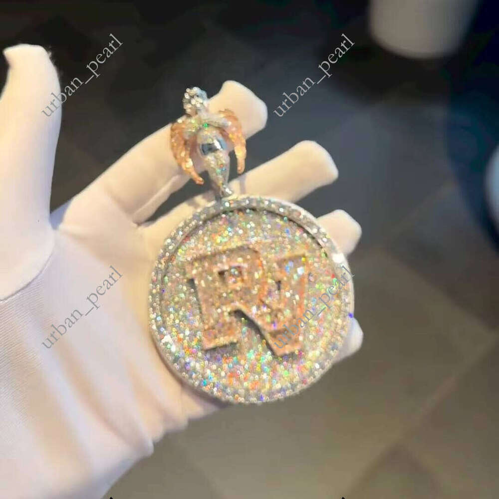 925 Silver Hui Stone Pendant Women's Men's Necklace Ice Premium Jewelry VVSD Moissanite Tester