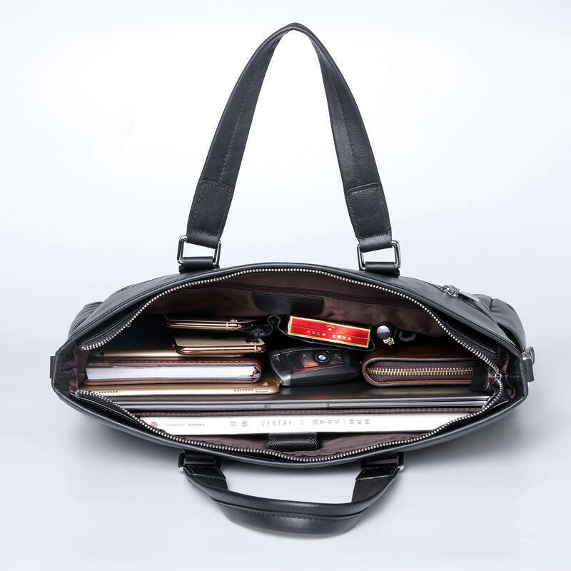 Luxury shoulder bag, crossbody bag, casual new leather men's handbag, business briefcase, horizontal cowhide shoulder bag, one-piece SENYY