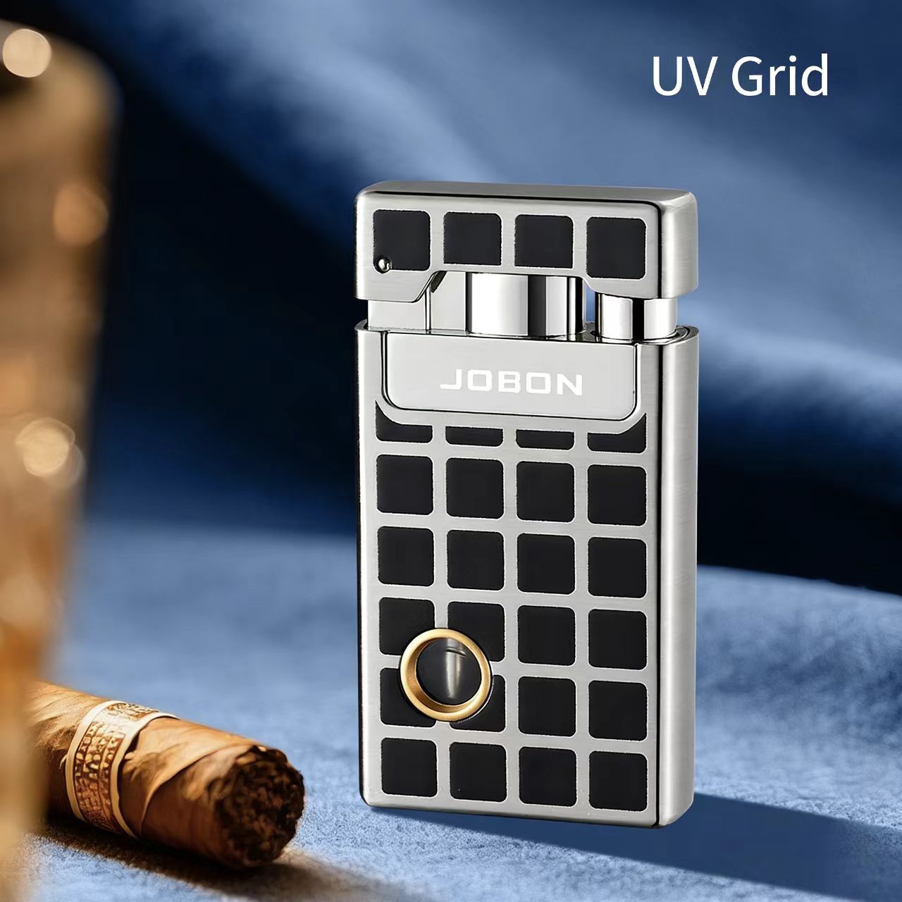 JOBON Dual-Flame Lighter: Transparent Visible Gas Tank, Jet & Soft Flame Switchable, Refillable, Windproof, Cigarette Lighter W260202