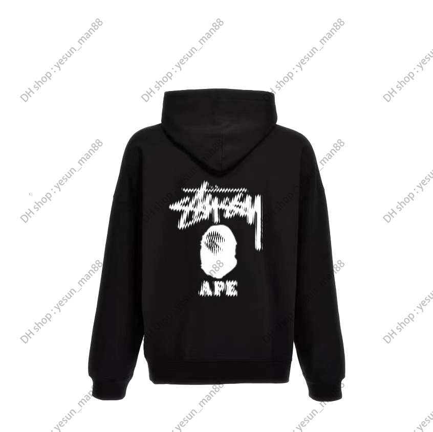 Bapeity X Stussylys Hoodie Joint Bapeliess Hoodies Mens Womens Bapehoodys Fashion Designer Style Hoodie Bapelys Jackets Man Casual Bapejackets Sweatshirts
