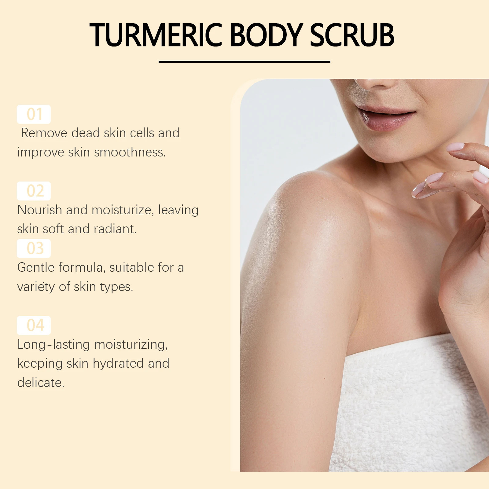 Turmeric Body Scrub Soften Cutin Smooth Skin Moisturizing Brightening Sea Salt Exfoliating Pore Cleaning Lighten Acne 251222