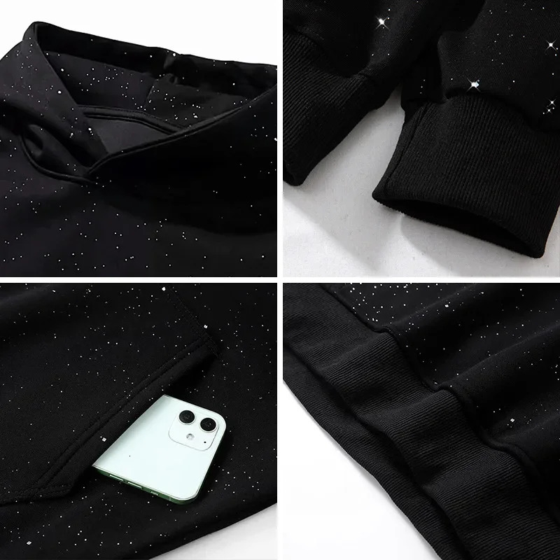 Korean Style Long Sleeve Autumn Winter Womens Hoodie Jacket Thin Overhead Sweatshirt Outerwear Fashionable Star Print Casual 251231