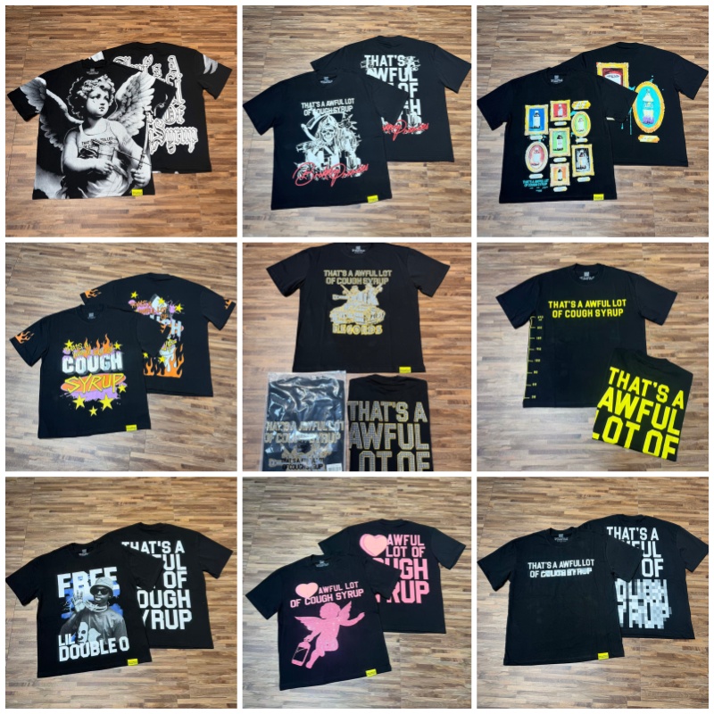 awful lot of caugh syrup designer t shirt mens summer men t shirt fashion street shirts graphic tee y2k shirt coughsyrup alocs shirt s--xl rhinestone