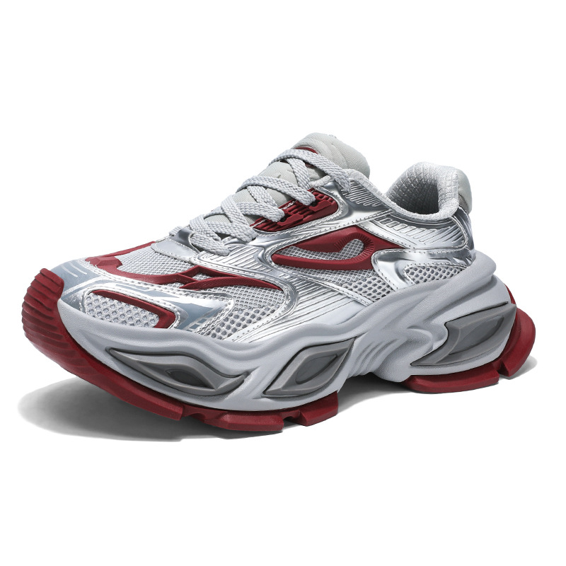 Fashion Trend Men Shoes 2026 Spring Summer New Mesh Breathable Sports Shoes Outdoor Versatile Platform Casual Shoes Green Red Black White Free Shippin