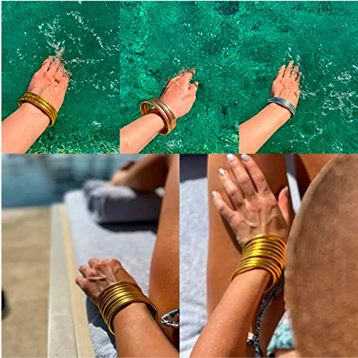 5Pcs/set Child Kid Glitter Jelly Bracelets Gold Color Buddhist Rush Bracelets Tibetan Buddha Temple Bangles 251222