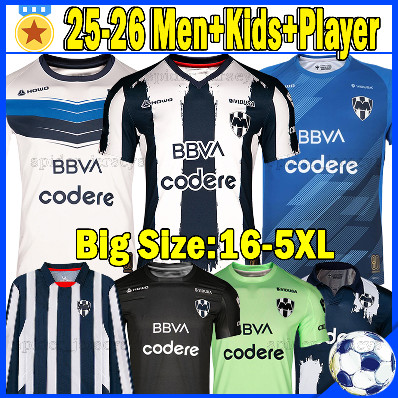 4XL 5XL 2025 2026 MONTERREY SERGIO RAMOS Soccer Jerseys S.RAMOS Cup Liga MX Football Shirts 25 26 BERTERAME CANALES Player Version Goalkeeper ANDRADA Men Kids Kits 3XL