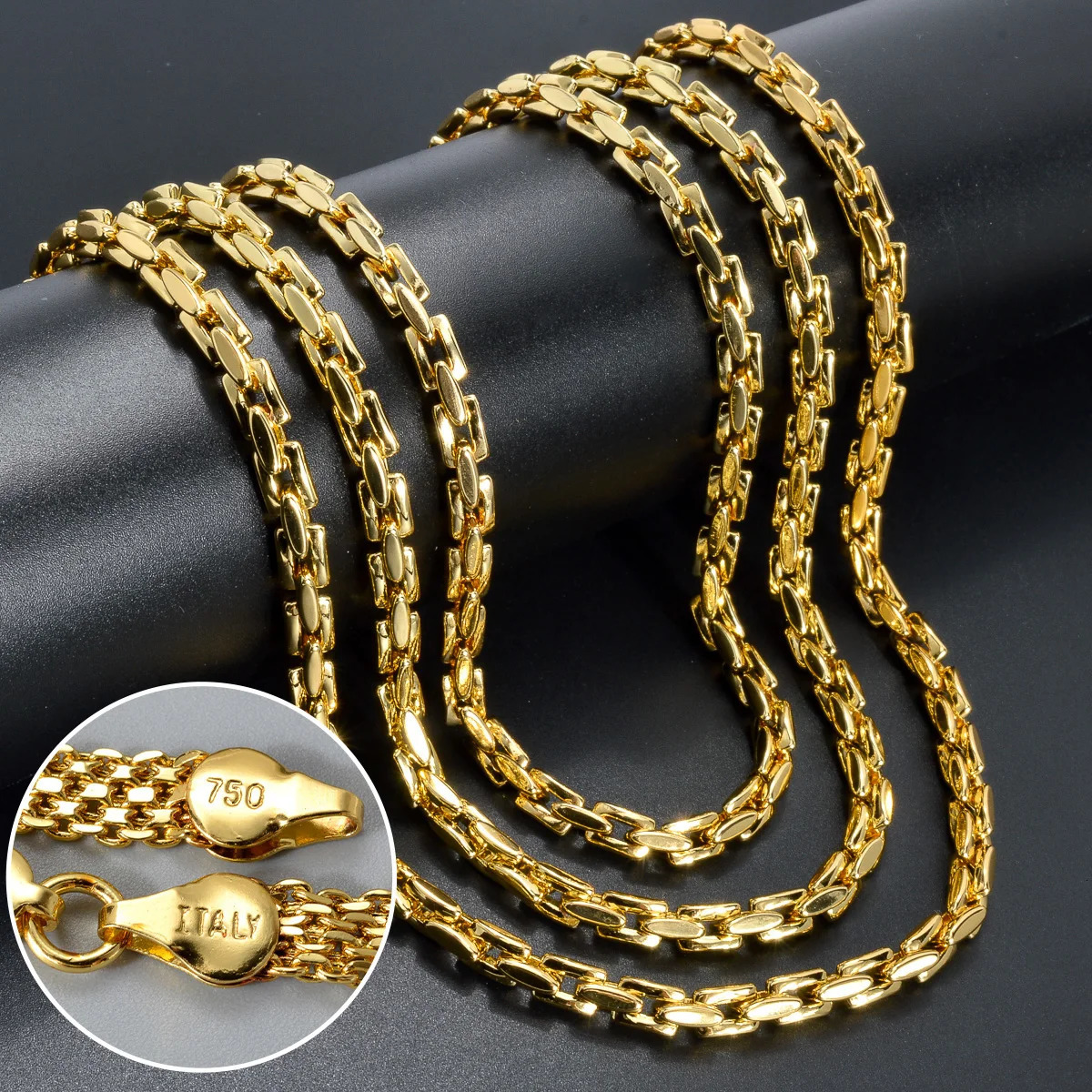 Dubai 18k Gold-Plated Hiphop Link Chain Necklace For Women Man Statement Gold Color Choker Classic Trendy Wedding Party Gifts 251230