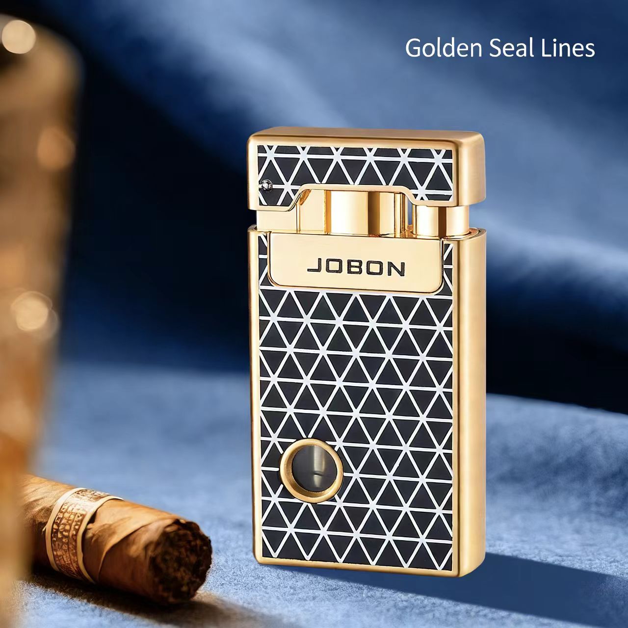 JOBON Dual-Flame Lighter: Transparent Visible Gas Tank, Jet & Soft Flame Switchable, Refillable, Windproof, Cigarette Lighter W260202