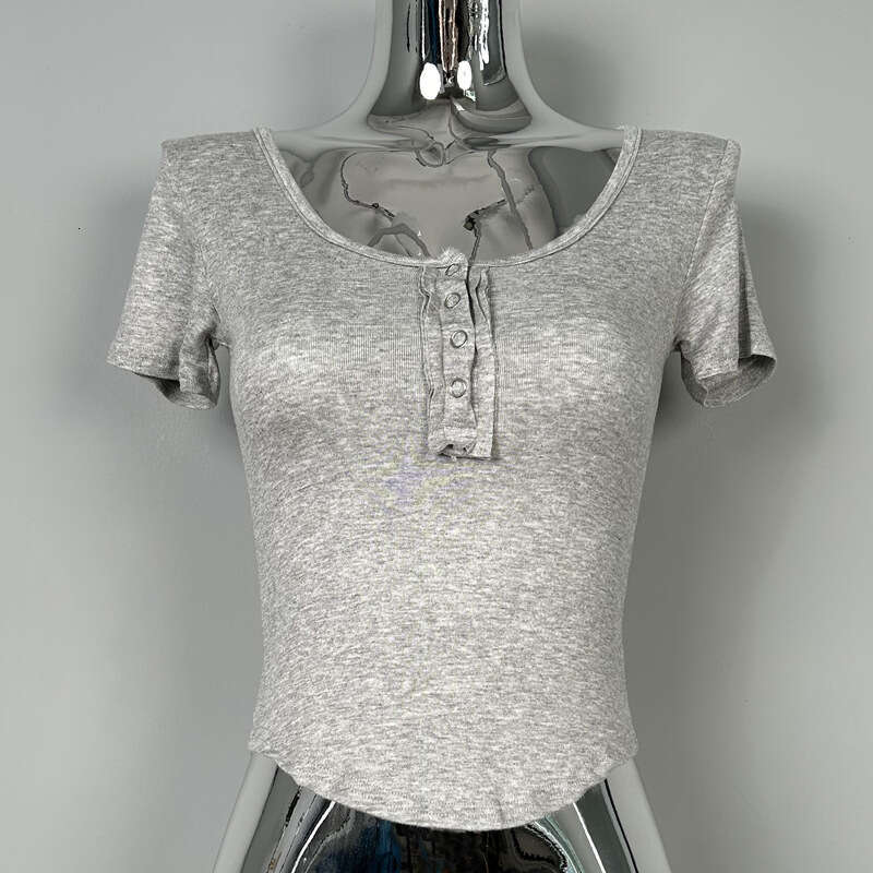 South Korea Dongdaemun New Arrival Chest-Enhancing ~ Comfortable Skin-Friendly Slim-Fit Milky White Short-Sleeve T-Shirt