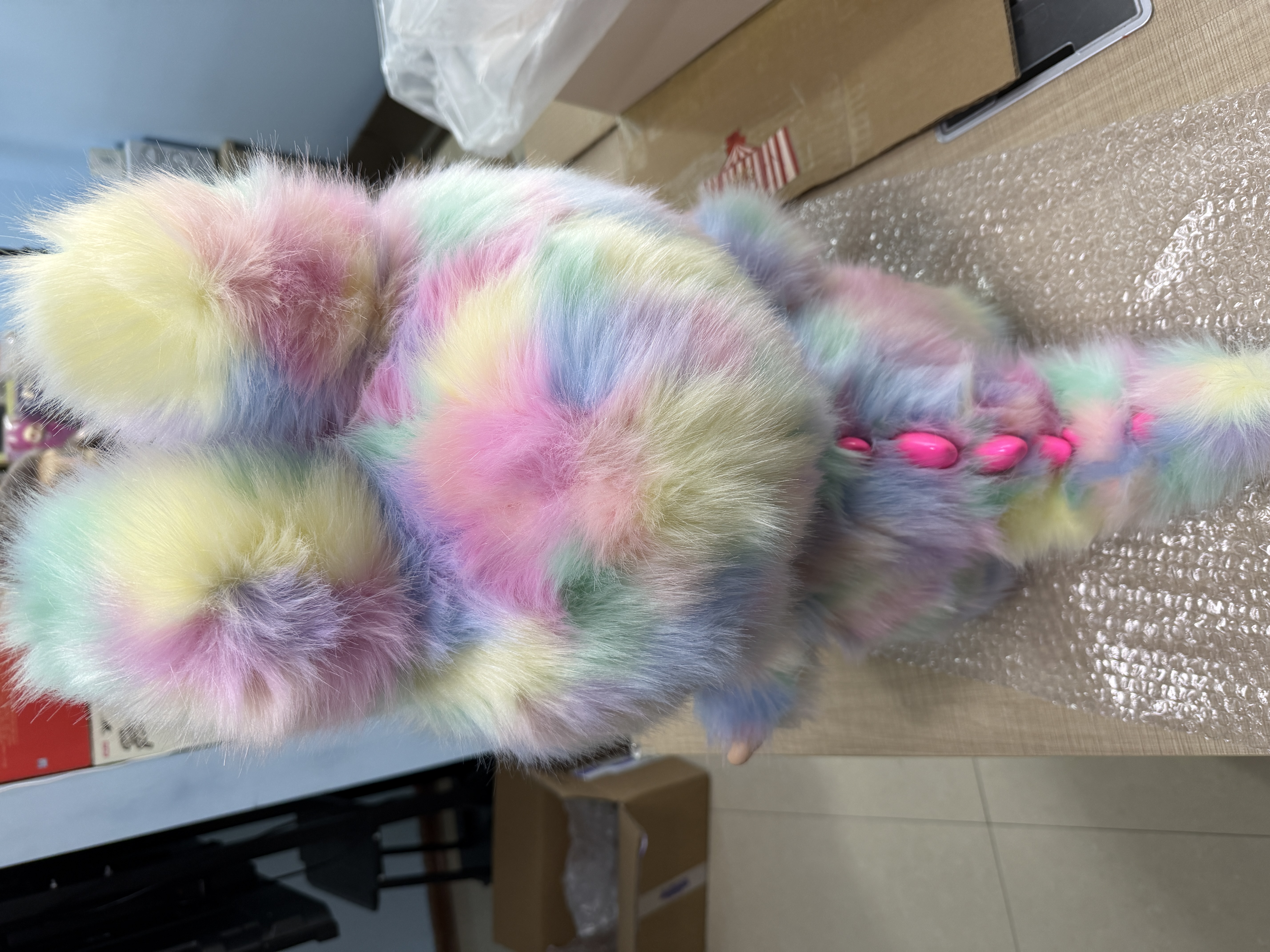 58cm Jumbo for Monsters ZIMOMO I Found You Rainbow Labubu Angel Clouds Large Plush Toy QIAOWANTONG