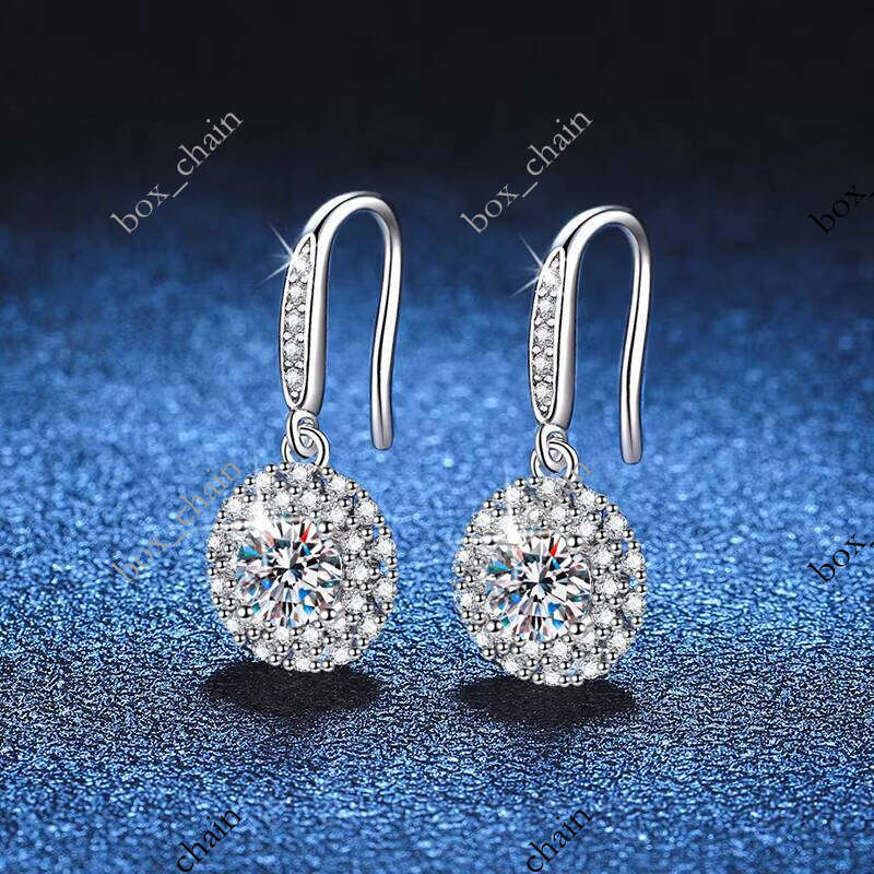 Wholesale S925 Sterling Silver Radiant Star Micro Set VVS Moissanite Earrings for Women