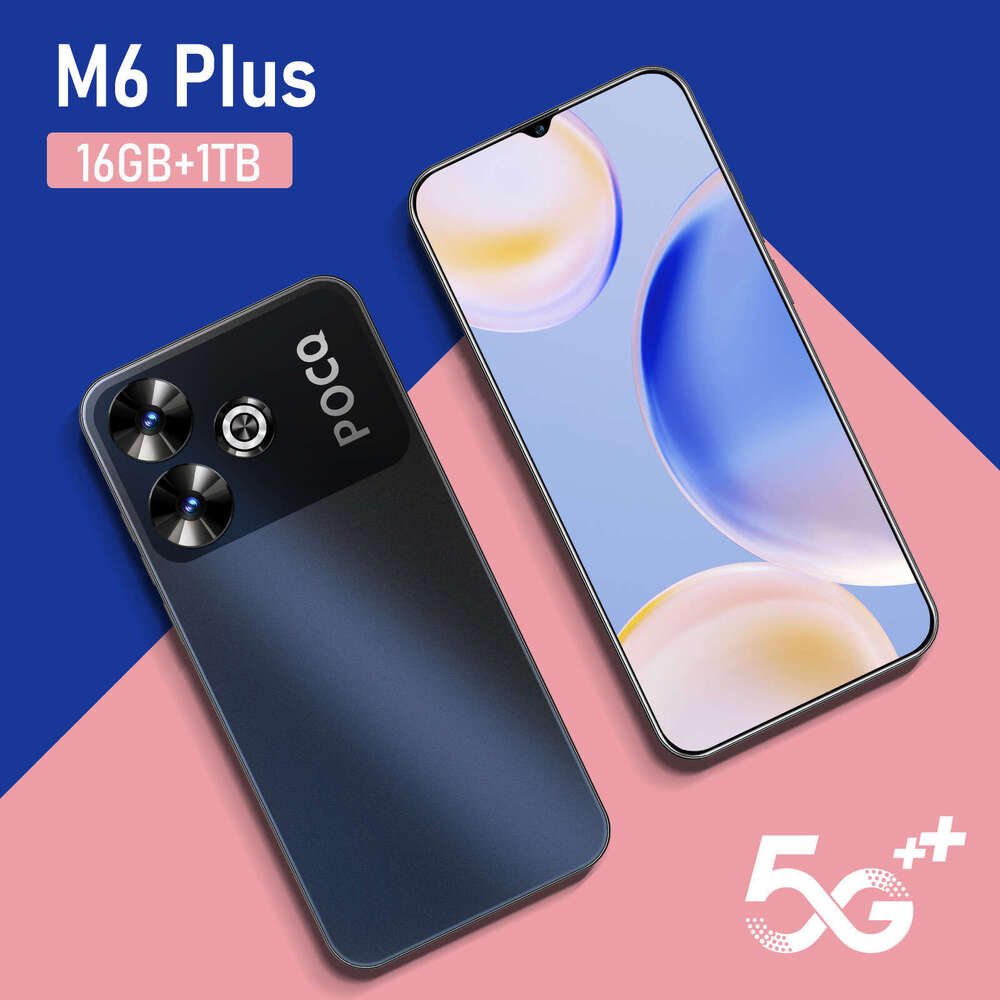 Famous brand cross-border hot selling new product M6 Plus mobile phone 16+1TB foreign trade large screen smartphone source factory CKS