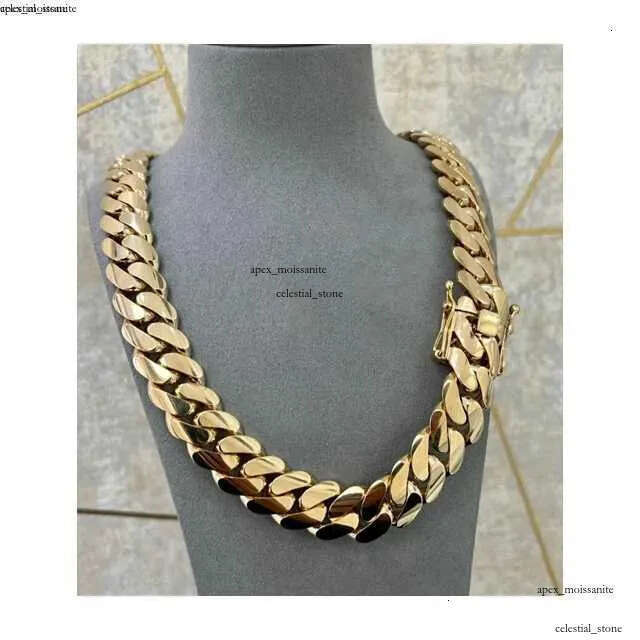 Handmade 22mm 24 Miami Cuban Link 520grams Heavy Solid 925 Sterling Silver 14k Gold Plated Curb Hiphop Chain e6