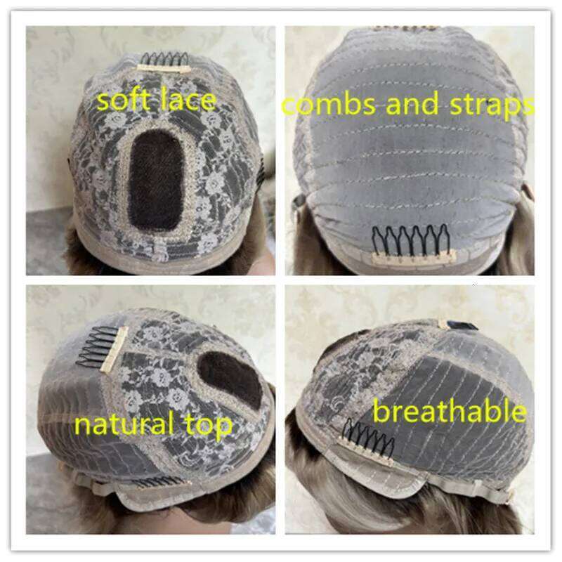 Platinum 13x4 Lace Front with Bangs STraight Dirty Ash Blonde Wigs Natural Roots High Heat Resistant Fibre Fringe Wig