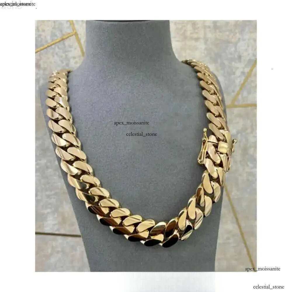 Handmade 22mm 24 Miami Cuban Link 520grams Heavy Solid 925 Sterling Silver 14k Gold Plated Curb Hiphop Chain e6