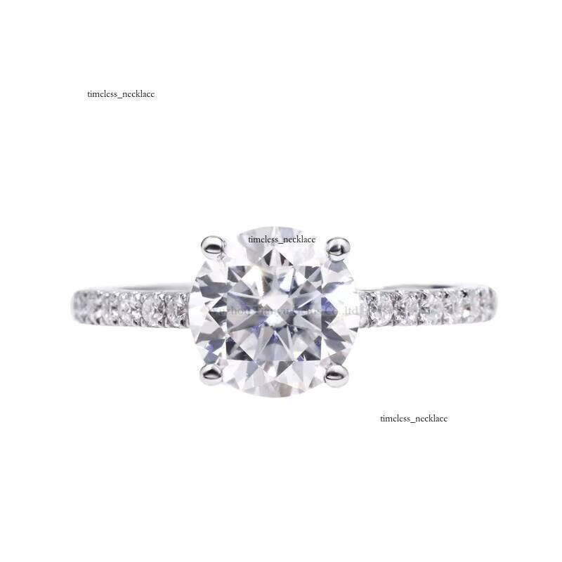 VVS Moissanite Tianyu Gemstone Custom Design Pure White Gold with 2.5ct Colorful VVS Grade Silicon Stone Engagement Ring