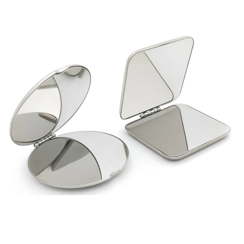 1pcs Portable Women Stainless Hand Pocket Folded-Side Cosmetic Make Up Mirror Small Various Shapes 251231