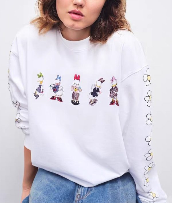 High-quality Niche Designer Cotton T-shirt with Letter Pattern Print Loose-fit Crew Neck Long-sleeve Thick Pullover Top for 2026 Early Spring and Summer Beach Tees tn