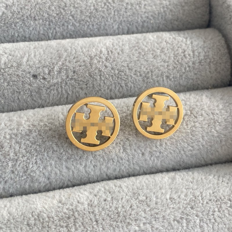 High Polished Luxury Designer Earrings Titanium Steel Women Studs Gold Plated Hollow T Letter Fashion Earrings For Boys Girls
