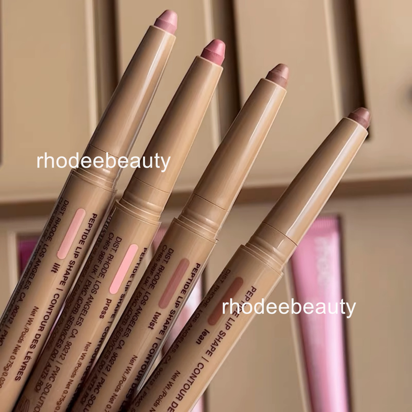 10 Colors Peptide lip shape 0.75g Makeup Rhodee lip liner balance/twist/lunge/flex/lift Double-ended silky lip liner Cosmetics free ship