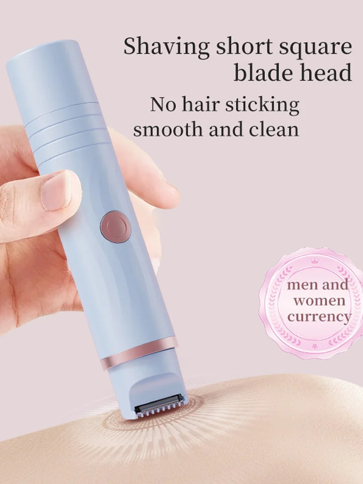 Type-C Fast Charging Womens Shaver 2-in-1 Dual-Head Private Area Trimmer Ceramic Blade Can Be Used All over the Body Shaving Without Harming the Skin 