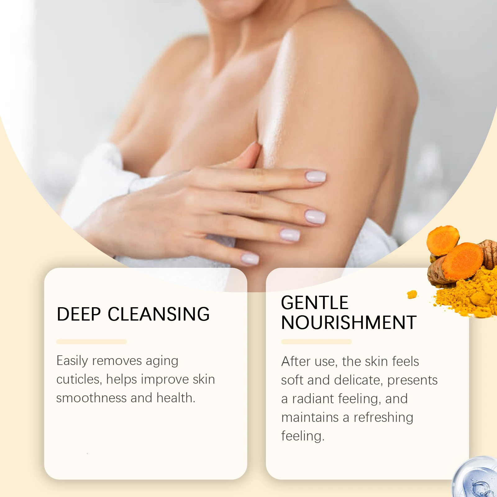 Turmeric Body Scrub Soften Cutin Smooth Skin Moisturizing Brightening Sea Salt Exfoliating Pore Cleaning Lighten Acne 251222