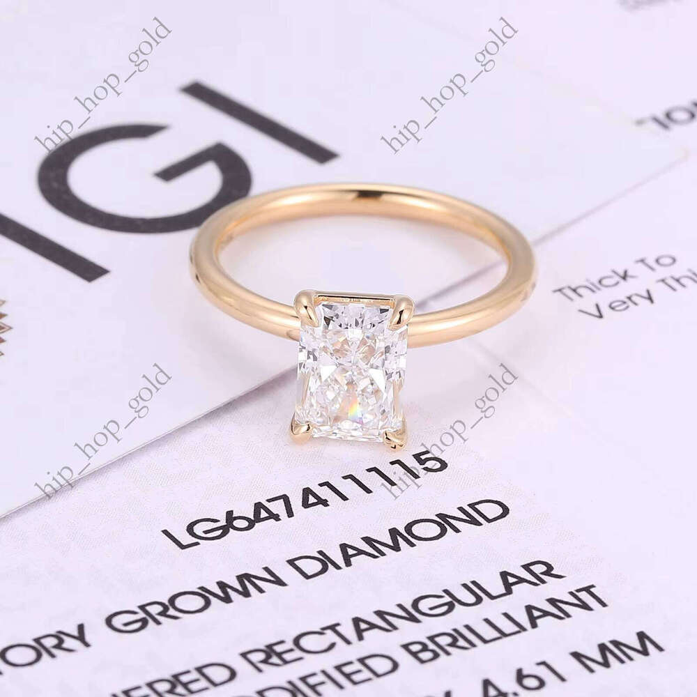 2 CT Radiant with IGI Certification 10k 14k 18k Women's Engagement Lab-Grown VVS Moissanite Ring