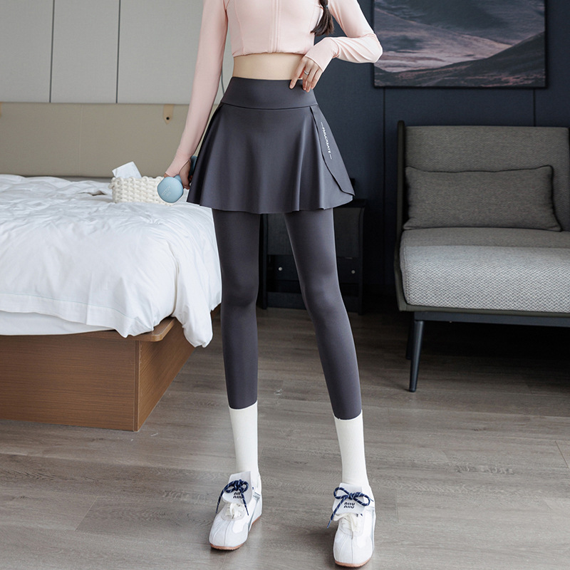 Women's 2-in-1 High-Waisted Skort Leggings for Spring & Summer | Anti-Chafing Yoga Running Badminton Pants