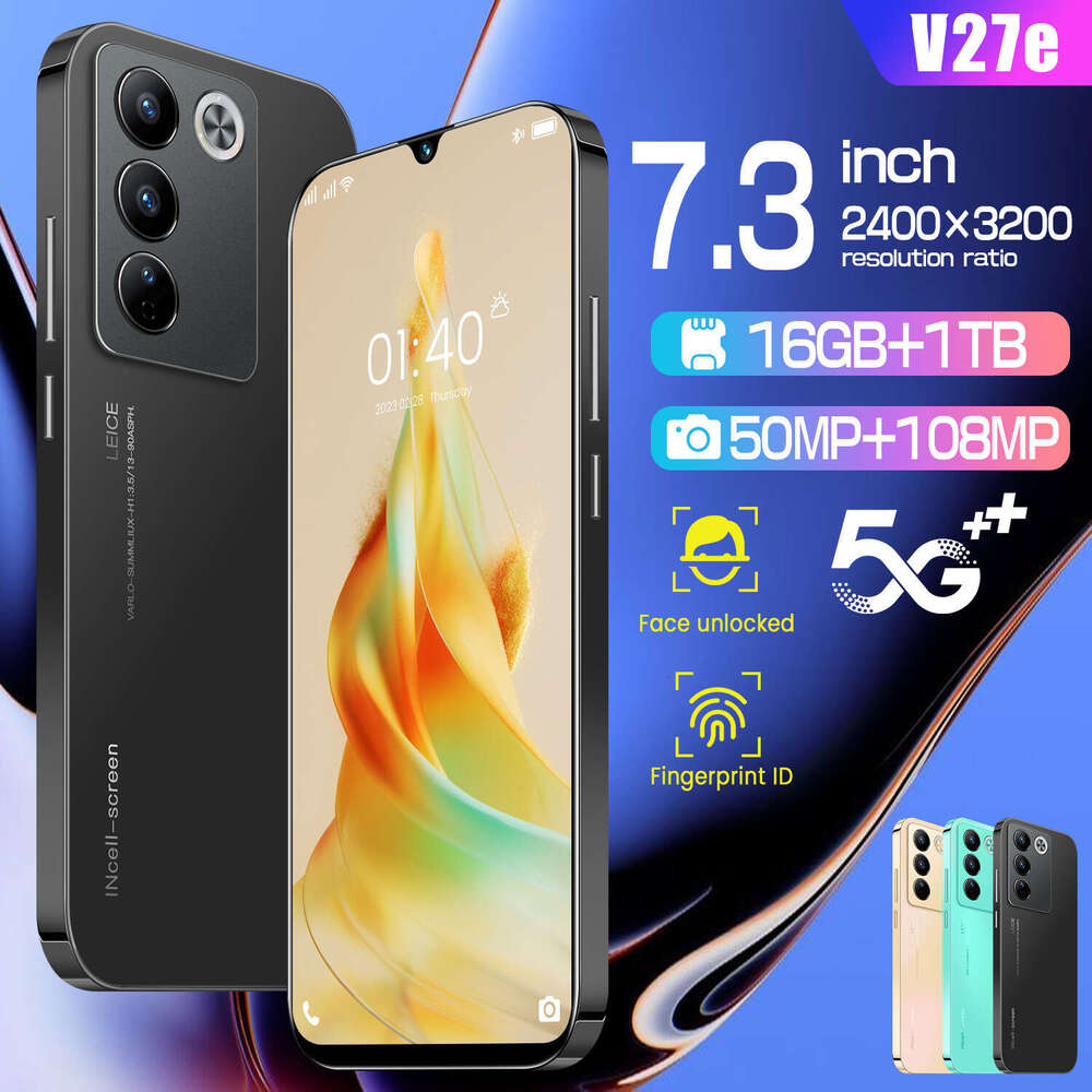 Famous brand cross-border exclusive stock of V27e high-definition large screen 16+1TB smart phone, CKS factory direct sales