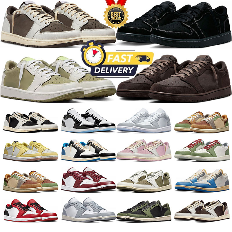 free shipping travis 1 1s basketball shoes men women designer sneakers low top trainers athletic sports shoe Phantom Reverse Mocha low 1s travi travisscot 1