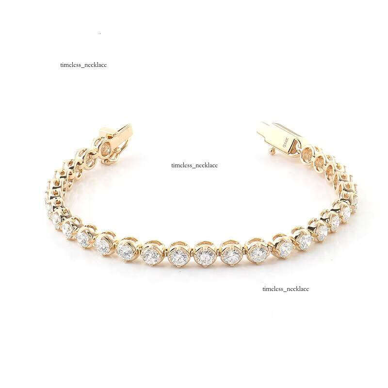 Premium Jewelry 14k Gold Inlaid Frame Tennis 3.5-4mm Lab-Grown VVS Moissanite Bracelet Women's Wedding Gift
