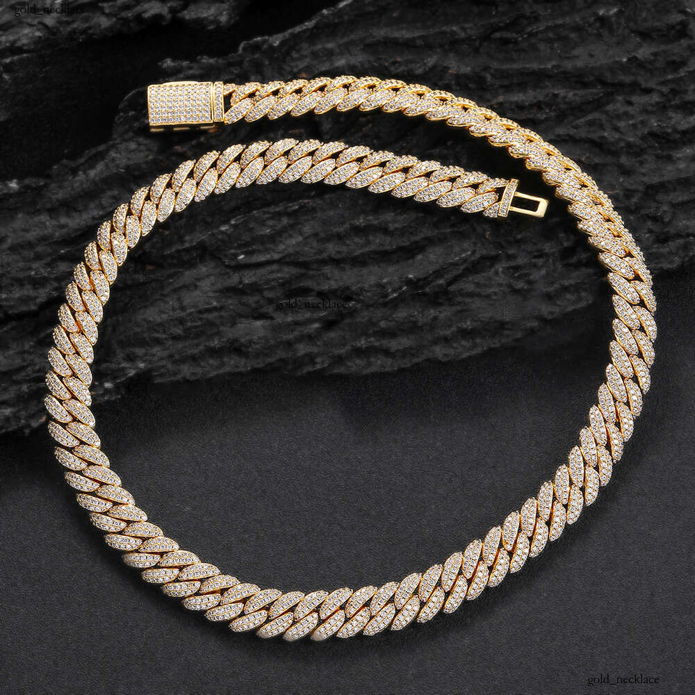 Nuoya 10mm Gold Plated Iced Miami Cuban Men and Women Chain Necklace