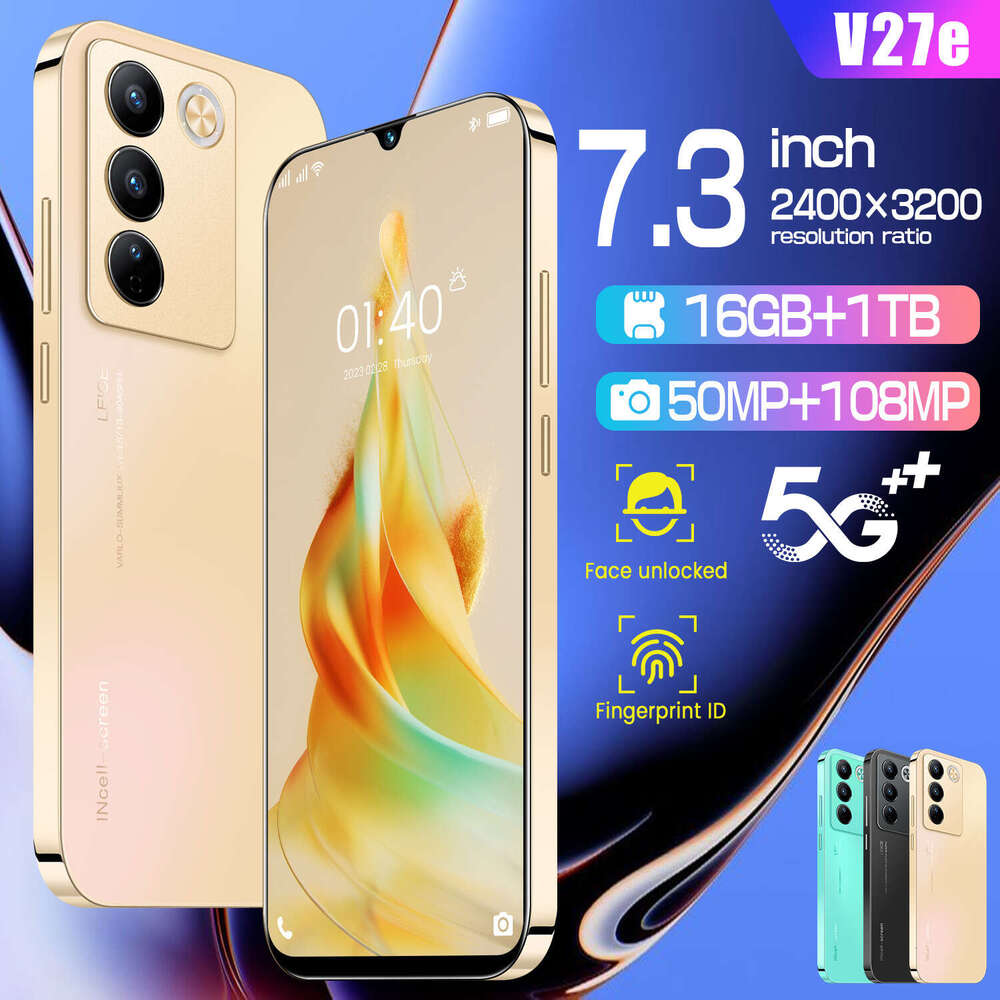 Famous brand cross-border exclusive stock of V27e high-definition large screen 16+1TB smart phone, CKS factory direct sales