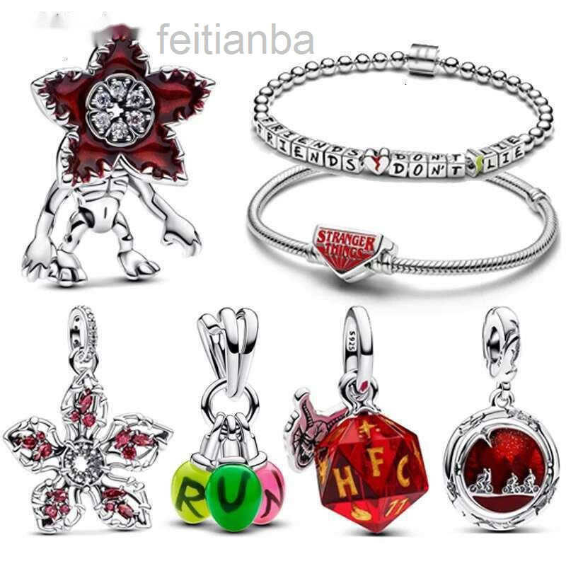 2025 NEW HOT Toys Stranger Things 925 Sterling Silver Charms Beads Fit Womens S925 Snake Stranger Things Bracelet DIY Jewelry Pendant Gifts