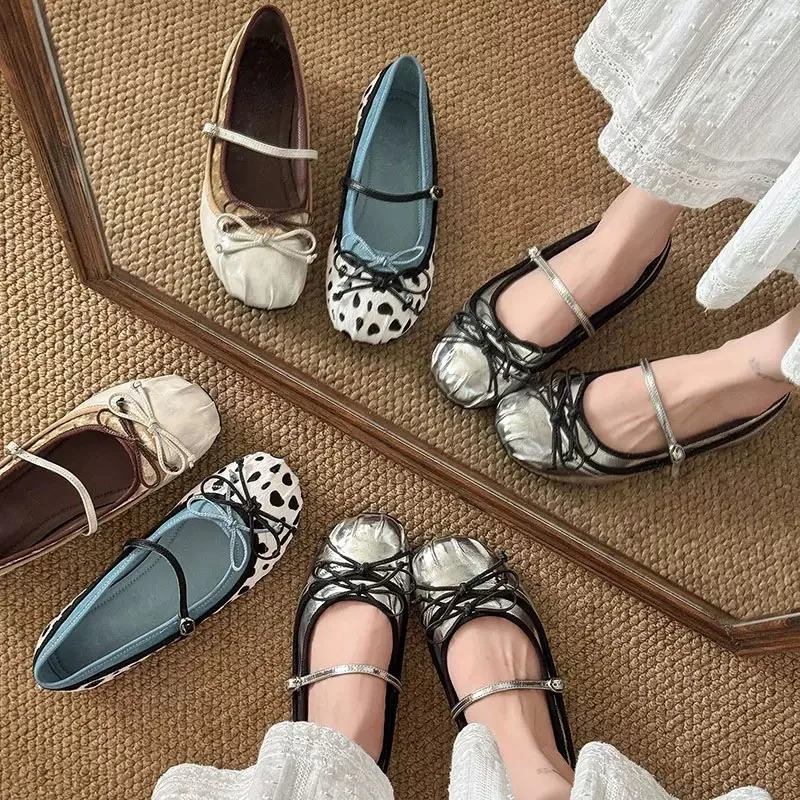 Womens Flats Fashion Bow-Knot Decoration Casual Flats Cute Butterfly Mary Janes Shoes Soft Comfortable Ballet Flats Women Shoes 251230