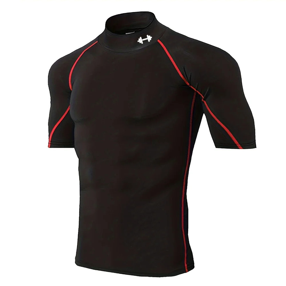 Men's Shirts Quick drying Exercise Compression Short Sleeve Summer Gym Running Training T shirt for Mens Elastic Tight Sportswear Tops Daily Outf - view 5