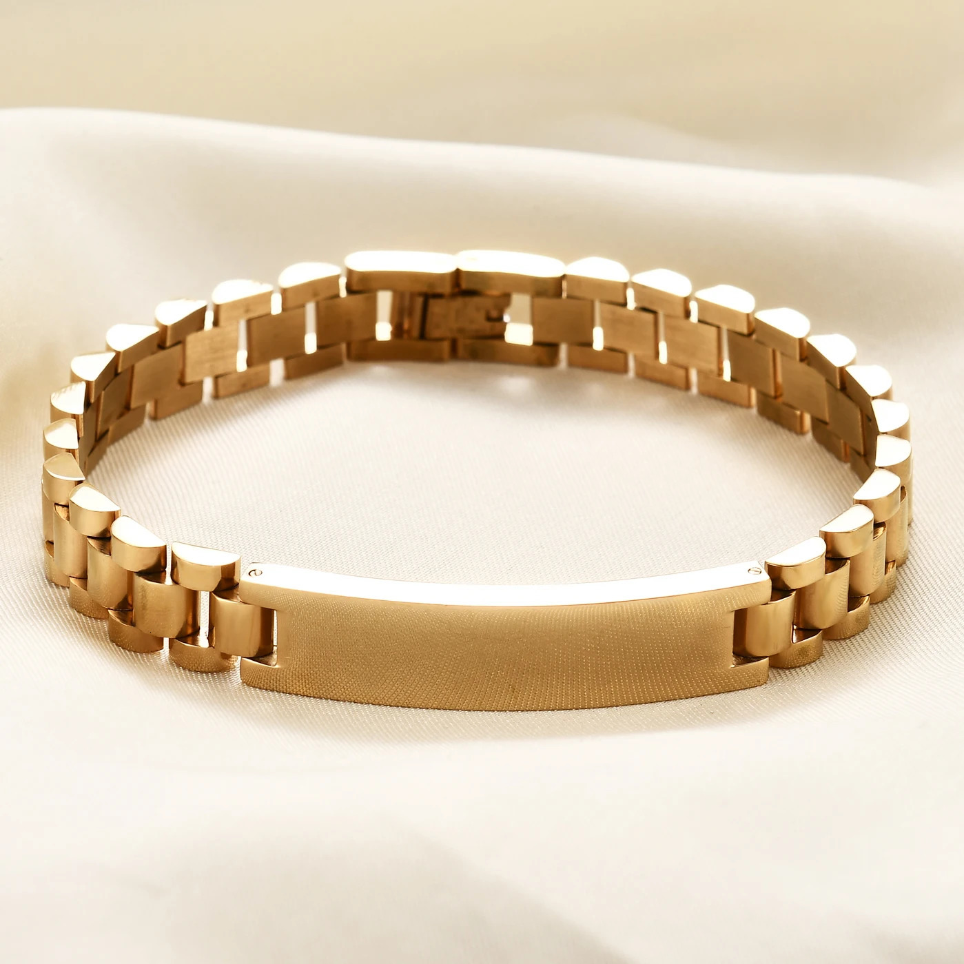 Fashion Watch Chain 10mm Smooth Steel Bracelet for Men Customizable Personalized Male Gentleman Business Gift Jewelry 251230