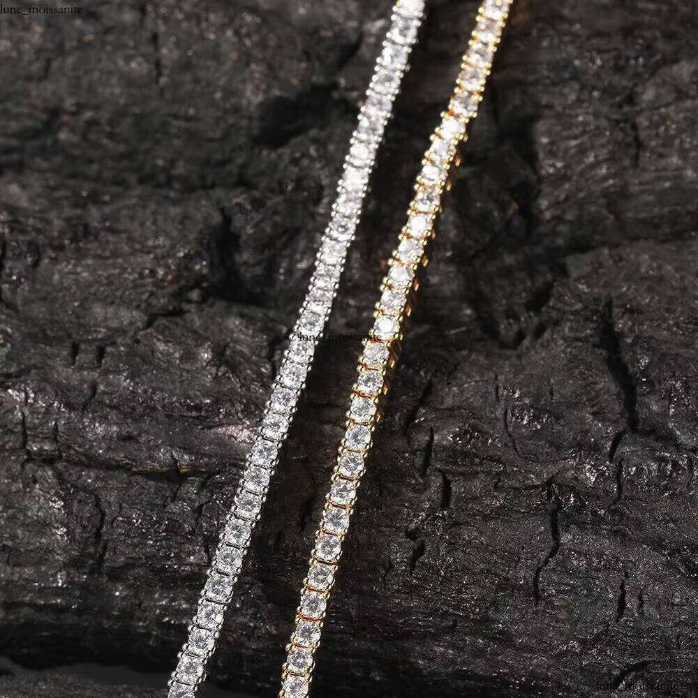 Free Shipping Item 2mm Long Tennis Chain Necklace for Women 18k Gold Plated Ice Out Jewelry