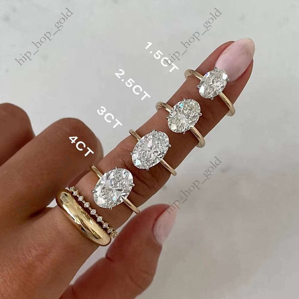 Customizable 10K 18K Gold Solitaire 1CT 5CT Oval Cushion Cut VVS Synthetic/Lab-Grown VVS Moissanite Engagement Ring - view 5