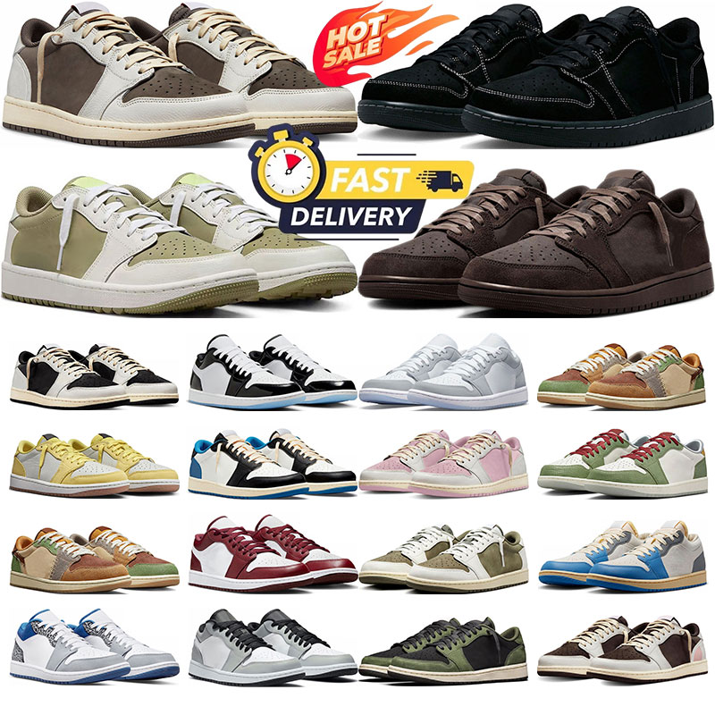 Fast delivery travi designer lows basketball shoes women mens trainers Low Fragment Reverse Mocha Black Phantom Velvet Brown 1 sports sneakers