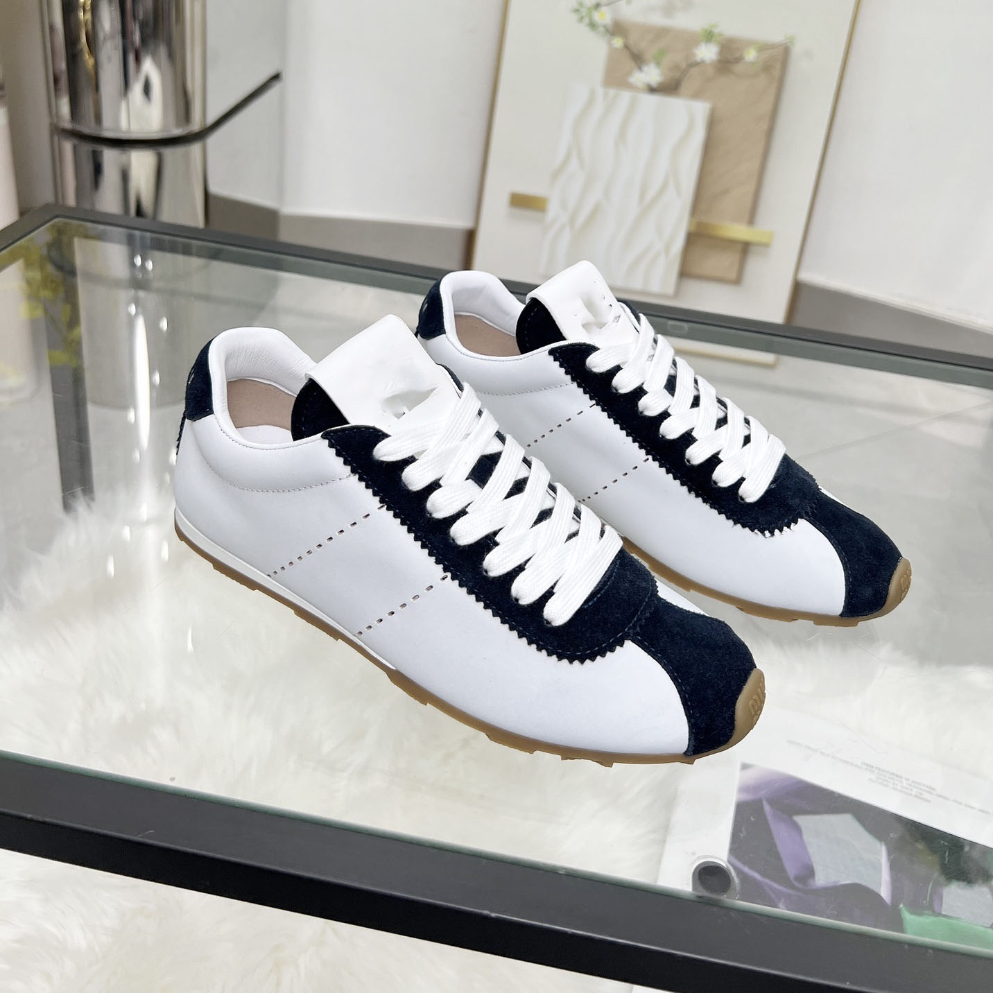 High Quality Men Jet Sneaker Shoes Nappa Leather & Suede Goatskin Rubber Sole Runner Sport Discount Comfort Casual Walking