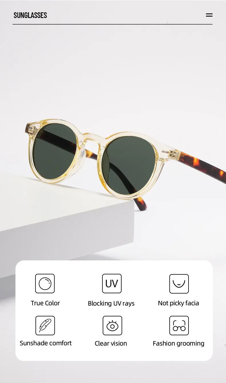 2025 sunglasses men polarized anti-ultraviolet round transparent frame sunglasse retro color-changing glasses prescriptio 251230