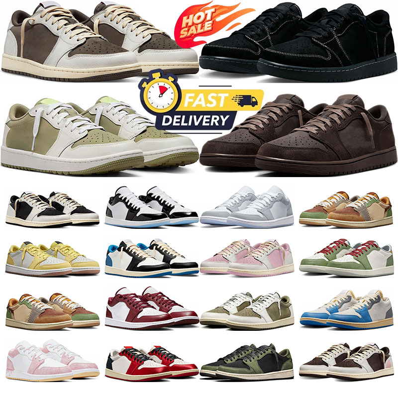 Fast delivery travi designer lows basketball shoes women mens trainers Low Fragment Reverse Mocha Black Phantom Grey travisscot travis 1 sports sneakers